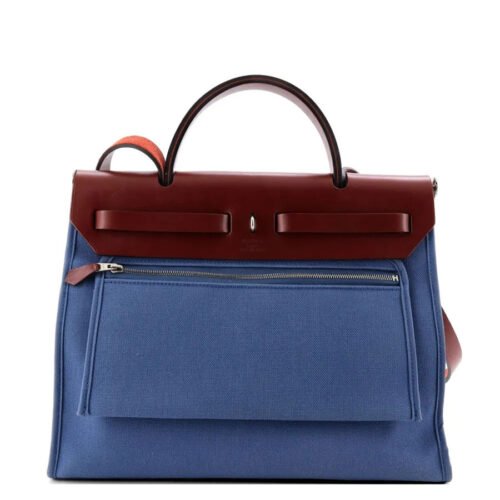 Herbag Zip Leather and Toile 31 shoulder bag