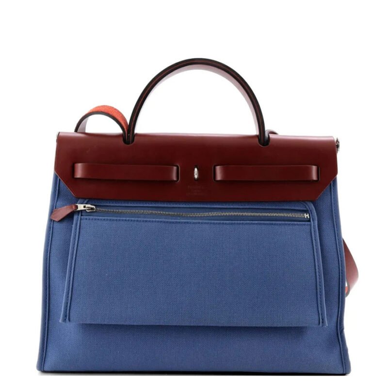 Herbag Zip Leather and Toile 31 shoulder bag