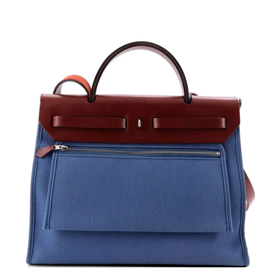 Herbag Zip Leather and Toile 31 shoulder bag